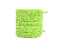 WANYI Plüschschnürung 2 Paar 1.5CM Breite Schnürsenkel aus Baumwolle Plüsch Laces Universal Pelzige Flauschige Schuhbänder für Sneaker, Sportschuhe, Laufschuhe, Turnschuhe (Grün)