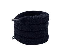 WANYI Plüschschnürung 2 Paar 1.5CM Breite Schnürsenkel aus Baumwolle Plüsch Laces Universal Pelzige Flauschige Schuhbänder für Sneaker, Sportschuhe, Laufschuhe, Turnschuhe (Schwarz)
