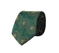 WANYING Grün 8cm Krawatte Binder Schlips Herrenmode Jacquard Gewebte Standard Krawatte Business Casual Formell Hochzeit Party Retro - Große Blumen
