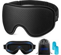 WAOAW Schlafmaske für Damen und Herren, Augenmaske zum Schlafen mit 3D-Lichtblockierung, Augenbinde (schwarz)