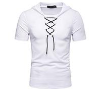 WAQD Herren Hooded Sweat Kurzarm Einfarbig Mode Freizeit Herren Hipster Hip Hop Workout Kurzarm Hoodies Pullover Hooded Gym Sweatshirts Kurzarm Pullover Hoodies T-Shirts Polo Shirts Hoody Hemd