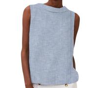 Warehouse Deal Outlet Shop Damen Sommer T Shirt Ärmellose Locker Tank Top Casual Rundhals Tops Einfarbig Oberteile Leinenbluse Strand Bluse Basic Shirts Meine Monatsabrechnung Sehen