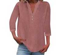 Warehouse Deals Angebote Meine Rechnung Einsehen Leinen Shirt Sommer Leicht Langarm Leinenbluse V-Ausschnitt Knopf Lässige T-Shirts Bluse Tunika Tops Sommerblusen Oberteile Oversize Tshirt