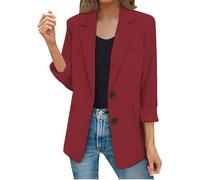 Warehouse Deals Angebote, Retourenkauf Angebote, Blaser Jacke Damen Freizeitjacke Mit Taschen Langen Ärmeln Vorne Offen Mit Knopfleiste Arbeitsjacke Mit Rotes Top Damen Sexy, Sale Damen Bekleidung