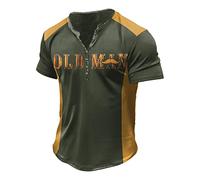 Warehouse Deals Angebote Shirt Langarm Herren Hemd Herren Kurzarm Herren T Shirt V Ausschnitt Retro Distressed Totenkopf Shirt Musterdruck Muskelshirts Mit Knopfleiste Weißes Hemd (Grün, 4XL)