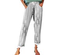 Warehouse Deals Blitz Angebote des Tages Heute Sommerhose Damen Leicht, Leinenhose Damen Sommer Große Größen, Bequeme Freizeithose Lang Linen Pants High Waist Stoffhose Leinen Hosen Angebote Damen