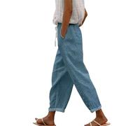 Warehouse Deals Deals Of The Day Leinenhose Damen 7/8 Sommerhosen Leicht Und Luftig Große Größen Lockere Hosen Lässige Bequeme Freizeithose Lang Strandhose Leinen Baumwoll Hose Bekleidung Damen Sale