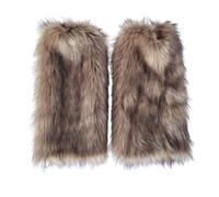 Warm Fuzzy Boot Cuff Boot Sleeves Christmas Socks Furry Boot Cover Imitation Socks Shoe Cover Leg Cover Long Foot Cover Women Leg Warm And Slim 2 Pairs Leg Warmers (Khaki, B), khaki, One size