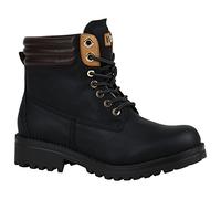 Warm Gefütterte Damen Outdoor Stiefeletten Worker Boots 151554 Schwarz Warm Gefüttert 39 Flandell