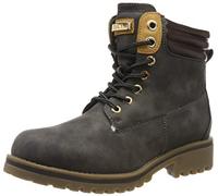 Warm Gefütterte Stiefeletten Damen Worker BootsOutdoor Winterstiefel Schnür Wildleder-Optik Schuhe 125748 Grau 38 Flandell