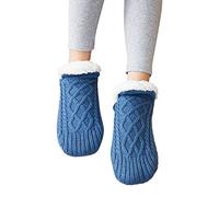 Warm Haussocken Plüsch Gefüttert Stoppersocke Herren Haus Hausschuhe Socken Bodensocken Gestrickte Warme Teppichsocken Haus Schlafsocken Sneaker Herren Socken Smart Fleece Gefütterte (S1-Blue, 43-45)