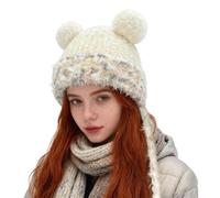 Warm Winter hat - Outdoor Bear hat | Cute Cold Protection Cap with Fit, Winter Cap with Sports Comfort, Fashion Headwear, Ski Headwear for Women Daily Commuting, Hiking, Running