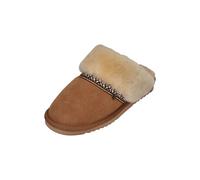 Warmbat Damenschuhe Hausschuhe FLURRY SUEDE TAPE cognac