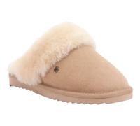 Warmbat Hausschuhe Pantoffel Flurry Suede mit Merino Schaffell hellbraun Damen, Größe Euro (US) 42 (10)