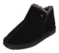 Warmbat Hausschuhe Pantoffel Willow Suede mit Merino Schaffell schwarz Damen, Größe Euro (US) 39 (7,5)