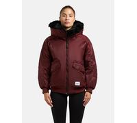 Warme Bomberjacke mit Kunstpelz-Besatz "Cela" Burgundy Red XS
