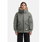 Warme Bomberjacke mit Kunstpelz-Besatz "Cela" Sage Green L