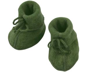Warme Fleeceschuhe Schurwolle schilf-grün 62/68