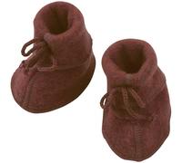 Warme Fleeceschuhe Schurwolle zimt-braun 62/68