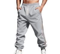 Warme Jogginghose Herren,Winterliche WäRmende Fleece GefüTterte Freizeithose FüR Schwere Outdoor Trainingseinheiten Jogginghose Mit LäSsiger Passform Retro Sporthose