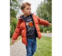 Warme Jungen Winterjacke mit Handschuhen bernstein Gr. 140 von Vertbaudet