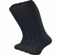 Warme Norwegersocken mit Wolle und extra dicker Plüschsohle | Herren (4 Paar) - Schwarz / 47 - 50