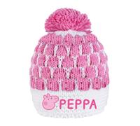 Warme Peppa Pig Strickmütze mit Bommel / Pompons, Bommelmütze, Größe 54