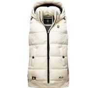 Warme Steppweste mit abnehmbarer Kapuze "Zarinaa" Offwhite L