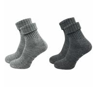 Warme Stoppersocken aus Wolle | Ohne einschneidenden Bund | Damen (2 Paar) - Grau Anthrazit / 39 - 42