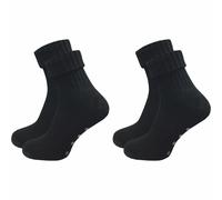 Warme Stoppersocken aus Wolle | Ohne einschneidenden Bund | Damen (2 Paar) - Schwarz / 35 - 38