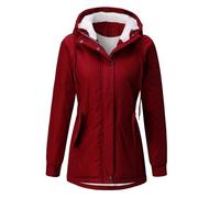 Warme Winterjacke Damen,Damen Winterparka Dicker Warm Lang Wintermantel Mit Fellkapuze Winter Jacke Outdoor Jacke Für Winter,Wintermantel Mädchen 128,Winterjacke Damen Warm,D Wine,Xxl