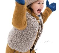 Warme Wolle Plüsch-Weste beige 122/128