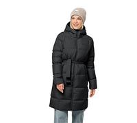 Jack Wolfskin Daunenmantel Frozen Lake Coat – winddicht, wasserabweisend, mit Gürtel – schwarz M
