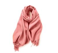 Warmer Herbstschal für Damen, einfarbiger Baumwollschal mit Quasten/Fransen, einfarbig karierter Pashmina-Schal XL, multifunktional