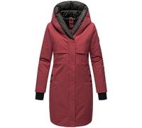 Kurzmantel NAVAHOO "Snowelf" Gr. XS (34), rot (bordeaux) Damen Mäntel Übergangsmäntel Wintermantel mit hohem Kragen und großer Kapuze (30099816-XS)