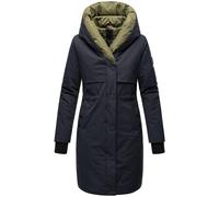 Kurzmantel NAVAHOO "Snowelf" Gr. L (40), blau (navy) Damen Mäntel Übergangsmäntel Wintermantel mit hohem Kragen und großer Kapuze (11632216-L)