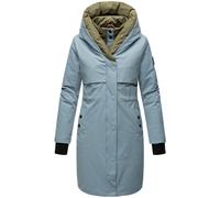Kurzmantel NAVAHOO "Snowelf" Gr. XXL (44), blau (mittelblau) Damen Mäntel Übergangsmäntel Wintermantel mit hohem Kragen und großer Kapuze (23536557-XXL)