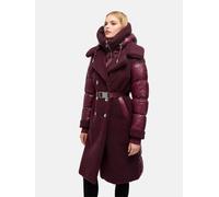 Warmer Materialmix-Mantel Plüschmantel "Kuscheltraum 14" Wine XL