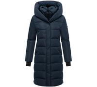 Steppmantel NAVAHOO "Laubzauber 14", Damen, Gr. L (40), blau (navy), Obermaterial: 100% Polyester; Innenfutter: 100% Polyester; Wattierung: 100% Polyester; Ärmelfutter: 100% Polyester, tailliert knieu