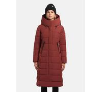 Wintermantel KHUJO "Sensy-YM", Damen, Gr. XS (34), rot (dunkelrot), Obermaterial: 100% Polyester; Innenfutter: 100% Nylon; Wattierung: 100% Polyester, tailliert kniebedeckend, Rundhals, Ärmel ohne Ärm