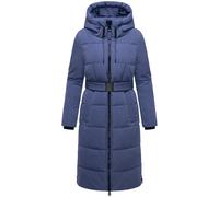 Warmer Steppmantel mit Taillengürtel "Herbstnebel 14" Blue Violet XXL