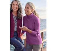 Warmer Strickpullover mit Rollkragen lila 38