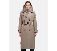 Warmer Trenchcoat mit abnehmbaren Kragen "Elena-YM" Greige XL