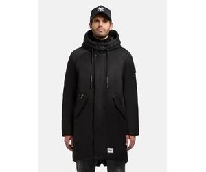 Warmer Winter Kurzmantel mit Magnet-Flap-Abdeckleiste "Anth-YM" Black L