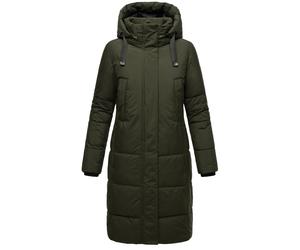 Warmer Winter Steppmantel mit Kapuze "Laryaa XVI" Dark Olive XXL