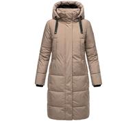 Warmer Winter Steppmantel mit Kapuze "Laryaa XVI" Taupe Grey L