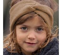 Warmes Stirnband Wolle karamell-braun 46/50