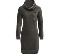 Sweatkleid RAGWEAR "Chloe Velvet", Damen, Gr. XXL(44), Normalgrößen, grün (olivgrün), Samt, 62% Baumwolle, 35% Polyester, 3% Elastan, tailliert ca. Mitte Oberschenkel, hoch geschlossener Ausschnitt, Ä