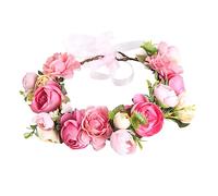 Warmhm 1 Stück Blumenkranz Haarschmuck für Braut Simulierte Rosen Kopfband für Hochzeit Party Strand Fotografie Elegantes und Bequemes Design für Brautjungfern und Dekoration