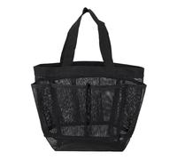 Warmhm 1 Stück Multifunktionale Netz Badetasche mit Mehreren Fächern Tragbare Organizer Tasche für Reisen und Zuhause für Kosmetik und Pflegeprodukte Schwarz